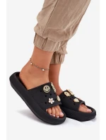Klapki Damskie Piankowe Z Przypinkami Vinceza 76055 Czarne