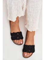 Klapki Damskie Na Korkowej Platformie Czarne Timaxrre