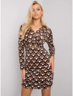 Šaty DHJ SK 12695.26P čierna a béžová