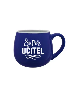 SUPER UČITEL - modrý keramický hrníček 300 ml