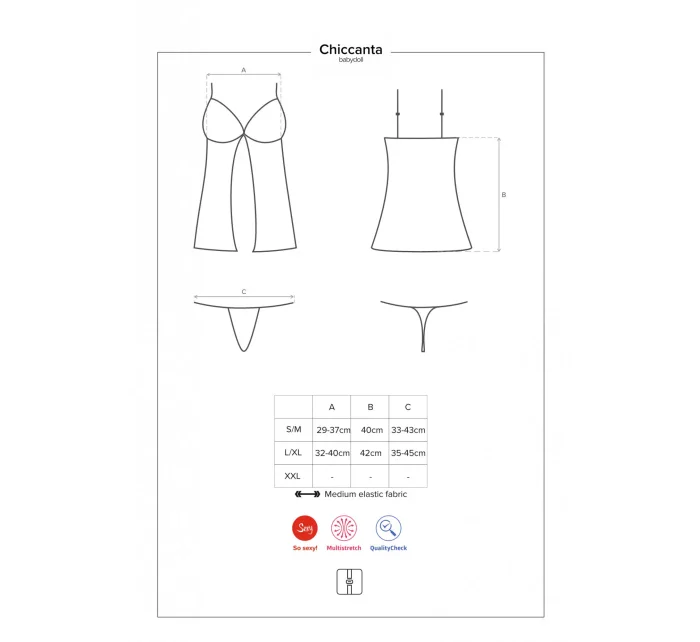 Smyslná košilka model 8233032 babydoll - Obsessive Smyslná košilka model 8233032 babydoll - Obsessive