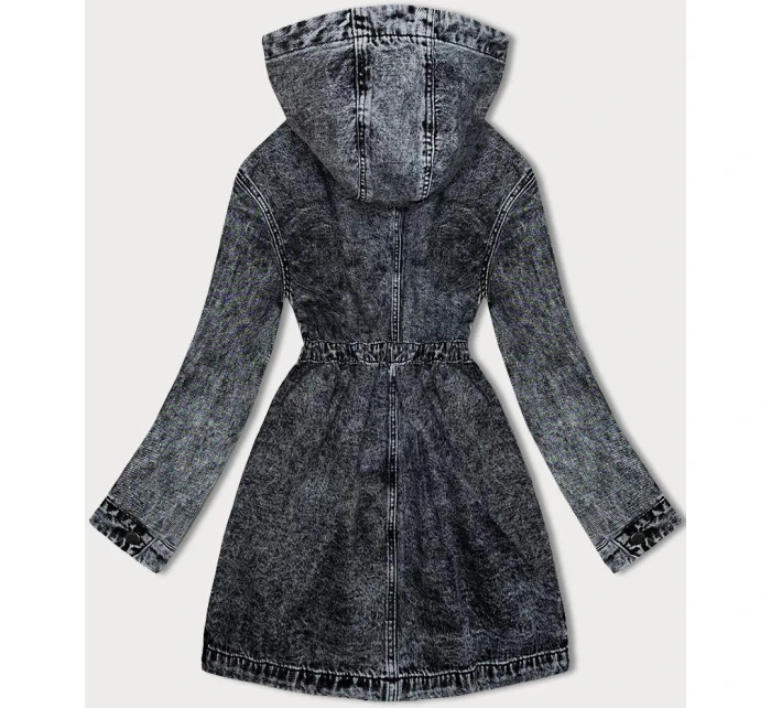 Čierna džínsová bunda s kapucňou (POP7015-K) - Seven