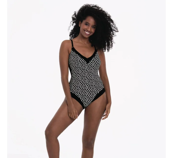 Jednodielne plavky Mabela 7790 čierne s bodkami - RosaFaia Anita