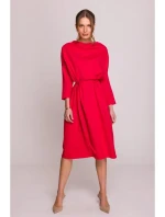 Pletené šaty S403 červené - Stylove