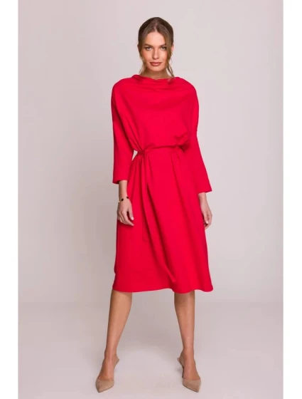 Pletené šaty S403 červené - Stylove