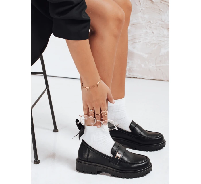 Dámske čierne mokasíny FashionStreet ZY1122