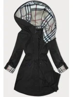 Černá bunda parka s ozdobnou podšívkou model 19709885 - BH FOREVER Černá bunda parka s ozdobnou podšívkou model 19709885 - BH FOREVER