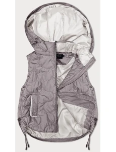 Dámska krátka vesta cappuccino s odnímateľnou kapucňou BH Forever (BH-2414BIG)