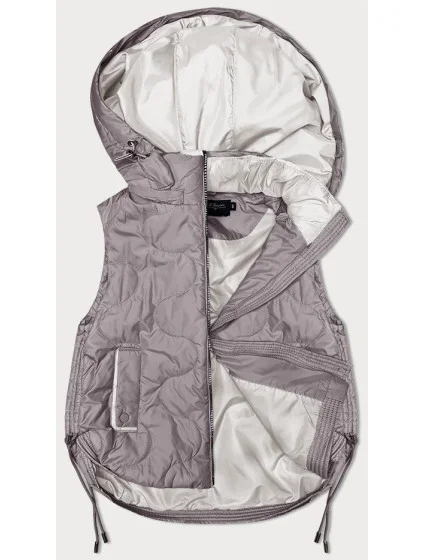 Dámska krátka vesta cappuccino s odnímateľnou kapucňou BH Forever (BH-2414BIG) Dámska krátka vesta cappuccino s odnímateľnou kapucňou BH Forever (BH-2414BIG)