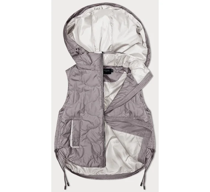 Dámska krátka vesta cappuccino s odnímateľnou kapucňou BH Forever (BH-2414BIG) Dámska krátka vesta cappuccino s odnímateľnou kapucňou BH Forever (BH-2414BIG)