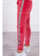 Velúrová súprava Love malinová