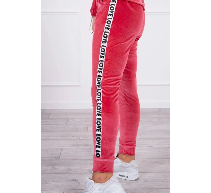 Velúrová súprava Love malinová