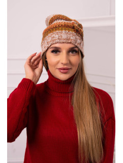 Monika fleecová čiapka K256 red+camel