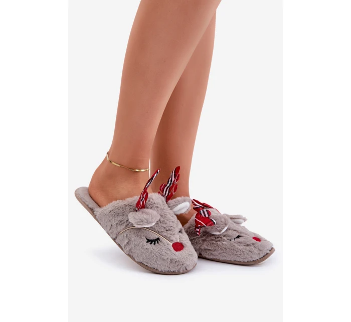 Vánoční Pantofle S Tmavě Béžové model 21680779 - Boto Vánoční Pantofle S Tmavě Béžové model 21680779 - Boto