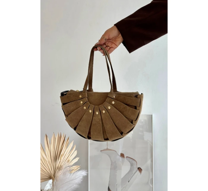 Kabelka z přírodního semiše béžová Tialine