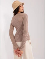 Sweter PM SW model 18909266 ciemny bezowy - FPrice Sweter PM SW model 18909266 ciemny bezowy - FPrice