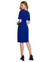 S317 Puzdrové šaty s dvojitým predným dielom - kráľovská modrá