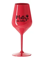 MATKY NA RUKU - červený nerozbitný pohár na víno 470 ml