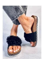 Dámské nazouváky / pantofle model 20129650 Černá s hnědou - SWEET SHOES