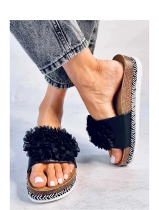 Dámske šľapky ZX6055-1 Black with brown - Sweet Shoes