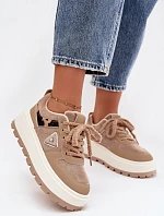 Dámske topánky na platforme A209 beige - Sweet Shoes