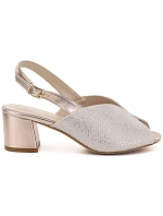 Dámské zlaté sandály na podpatku Sergio model 22121902 - LEONE