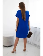 Šaty s vreckami chrpová modrá