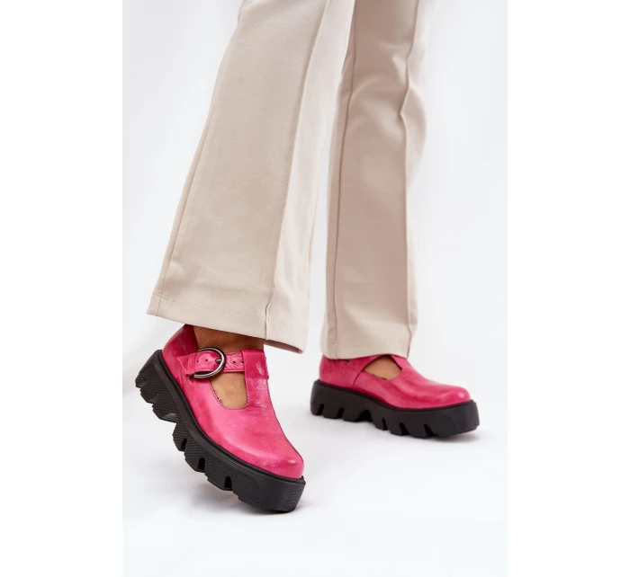Lakierowane Skórzane Półbuty Z Klamrą Zazoo 20183 Fuksja Lakierowane Skórzane Półbuty Z Klamrą Zazoo 20183 Fuksja