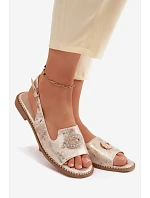 Ženské sandály Ploché S Ozdobou model 22133655 Zlaté - S.Barski