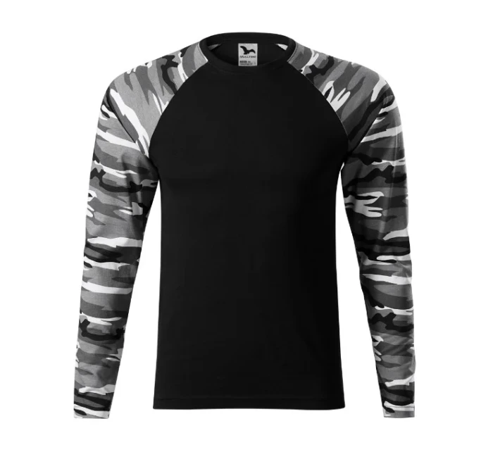 Maskáčové tričko LS unisex maskáčová sivá