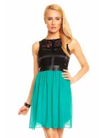 Dámské šaty bez rukávů s krajkou krátké zelené Černá  model 15042496 - Mayaadi