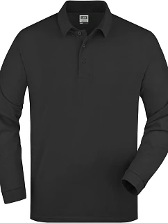 JN 22 Piqué polo s dlouhým rukávem z těžké bavlny model 22514861 black - Daiber