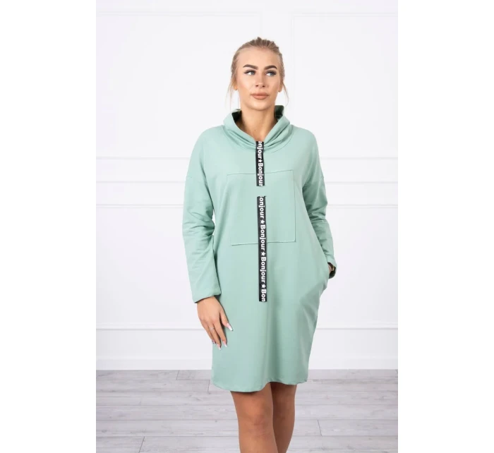 Šaty s kravatou tmavo mätové Šaty s kravatou tmavo mätové