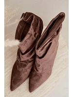 Nazouvací kotníkové boty typu na podpatku Khaki model 22320914 - Boto Nazouvací kotníkové boty typu na podpatku Khaki model 22320914 - Boto