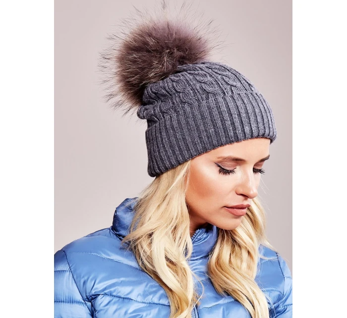 Dámská čepice AT CZ model 14822446 tmavě šedá - FPrice Dámská čepice AT CZ model 14822446 tmavě šedá - FPrice