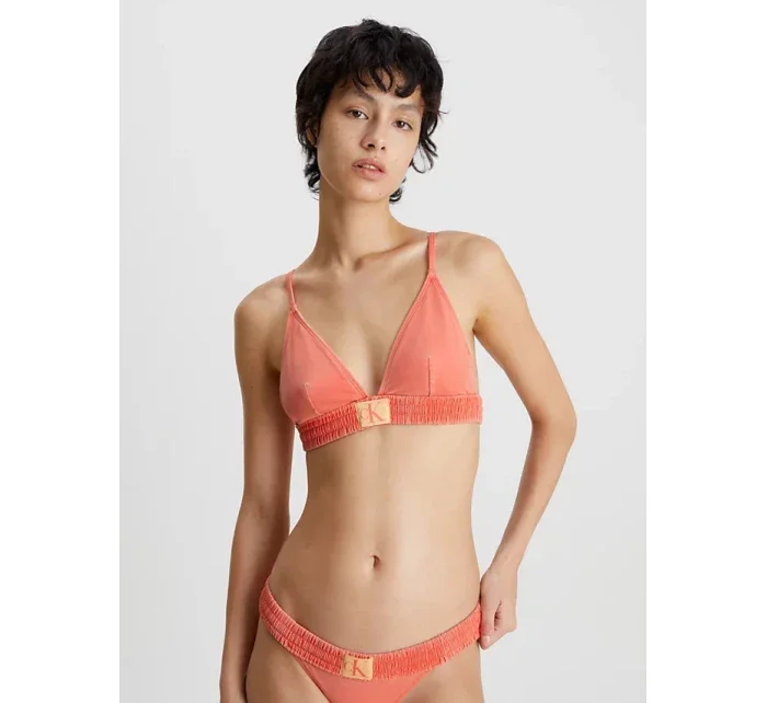 Dámsky vrchný plavkový diel bikín KW0KW01974 SM9 koralová - Calvin Klein