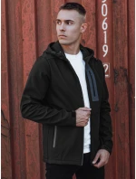 Pánská přechodná softshellová bunda s kapucí černá Dstreet model 21980008 - FashionStreet