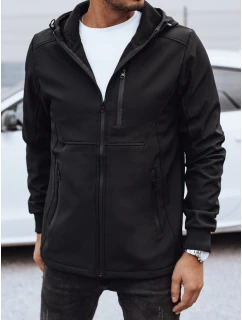 Pánska prechodná softshellová bunda s kapucňou čierna FashionStreet TX4819