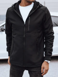 Pánska prechodná softshellová bunda s kapucňou čierna FashionStreet TX4819