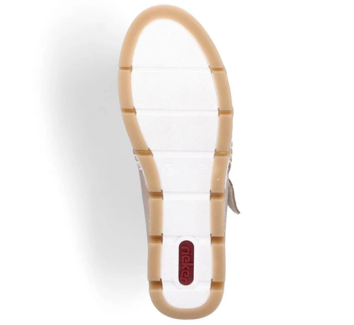 Rieker W RKR651 béžové kožené poltopánky s háčikom a pútkom Rieker W RKR651 béžové kožené poltopánky s háčikom a pútkom