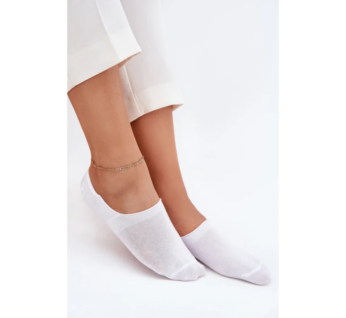 Damskie Skarpetki Microstopki Bawełniane Gładkie Białe Damskie Skarpetki Microstopki Bawełniane Gładkie Białe