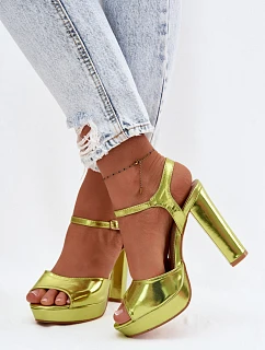 Dámské sandály na vysokém podpatku zelené model 22103033 - Boto