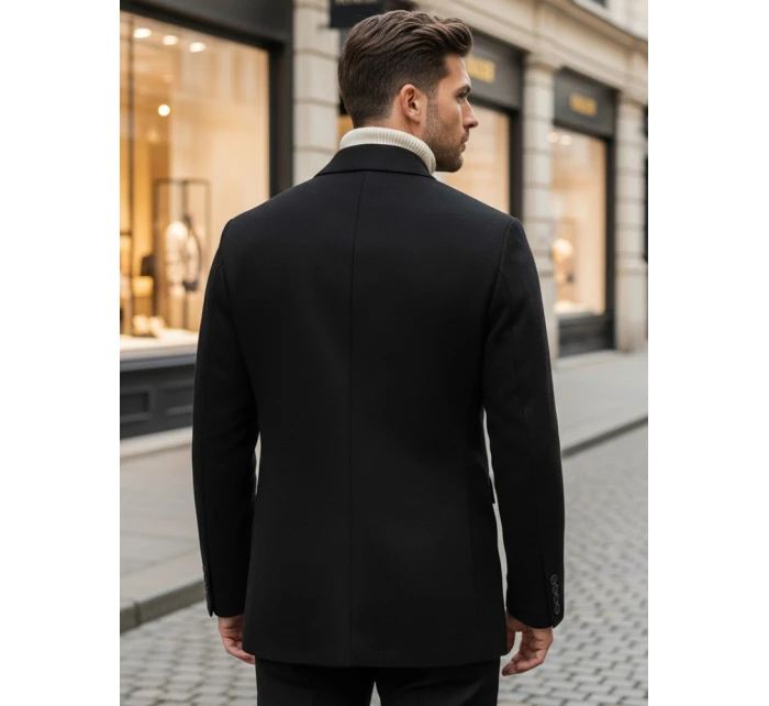 Pánsky čierny kabát FashionStreet CX0433