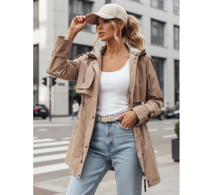 Dámská přechodná bunda parka béžová Dstreet model 21975160 - FashionStreet