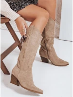 Dámské semišové kovbojské boty béžové Dstreet model 21992305 - FashionStreet