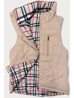 Svetlo béžová obojstranná dámska vesta (2383-1)