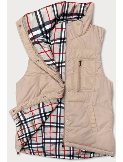 Svetlo béžová obojstranná dámska vesta (2383-1)