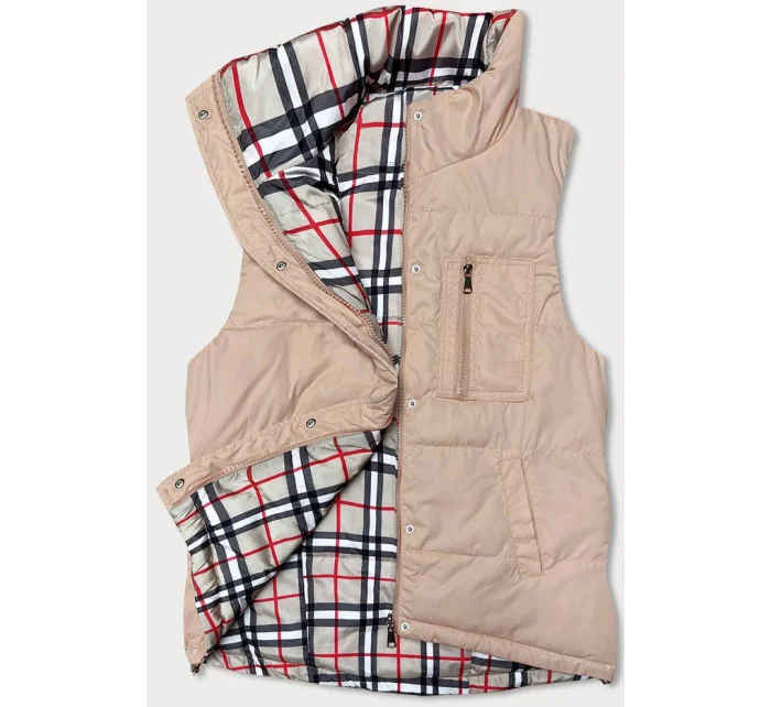 Svetlo béžová obojstranná dámska vesta (2383-1)