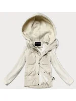 Dámská bunda v barvě ecru s rukávy Miss model 21061440 - Miss TiTi