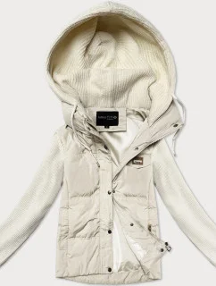 Dámská bunda v barvě ecru s rukávy Miss model 21061440 - Miss TiTi